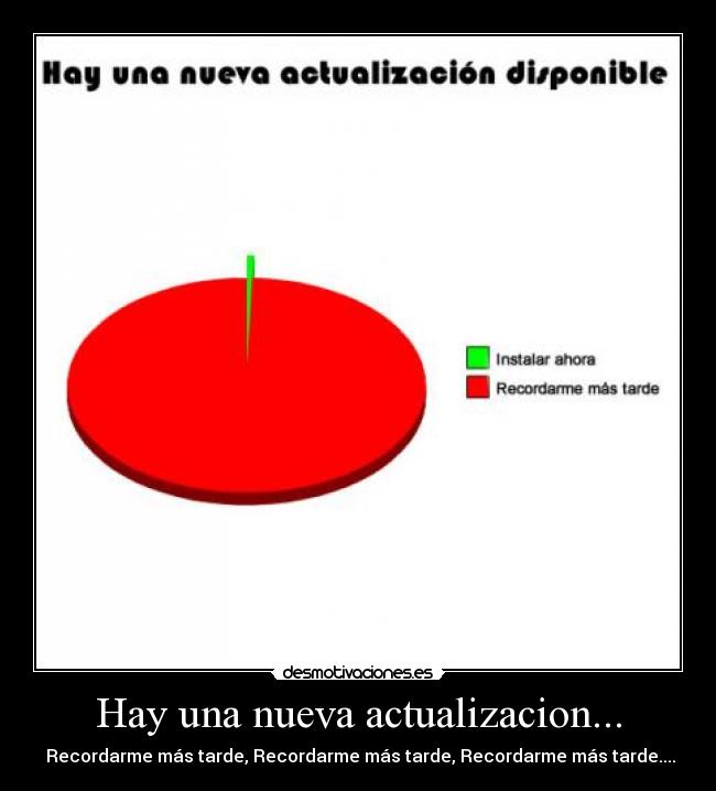 Hay una nueva actualizacion... -  Recordarme más tarde, Recordarme más tarde, Recordarme más tarde....