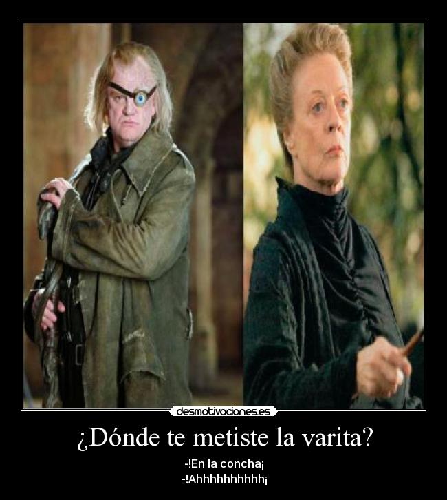 ¿Dónde te metiste la varita? - -!En la concha¡
-!Ahhhhhhhhhh¡