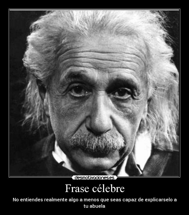 Frase célebre - No entiendes realmente algo a menos que seas capaz de explicarselo a tu abuela