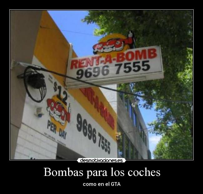 Bombas para los coches - como en el GTA