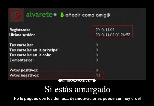 Si estás amargado -