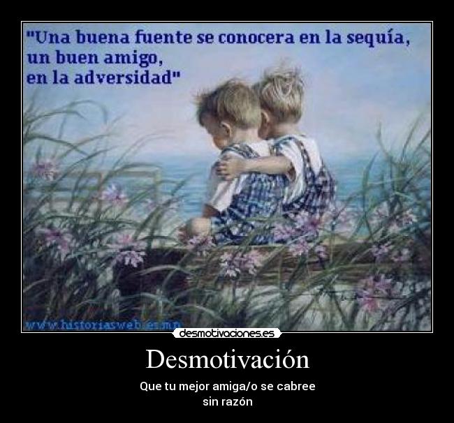 Desmotivación - Que tu mejor amiga/o se cabree
sin razón