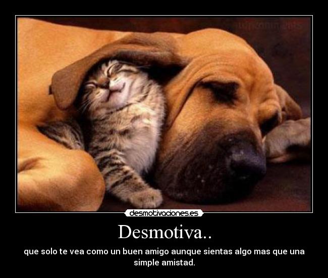 Desmotiva.. - que solo te vea como un buen amigo aunque sientas algo mas que una
simple amistad.