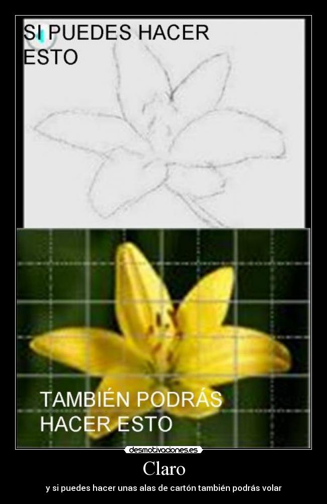 Claro - y si puedes hacer unas alas de cartón también podrás volar