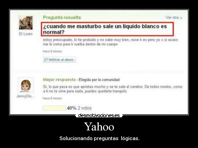 Yahoo - Solucionando preguntas  lógicas.