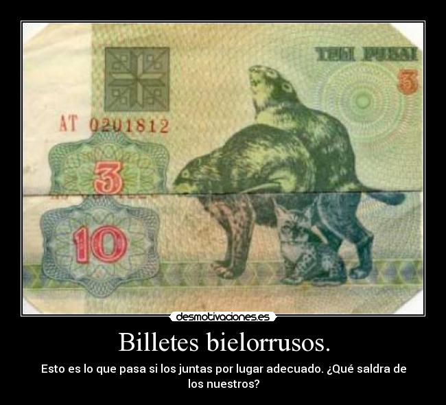 Billetes bielorrusos. -