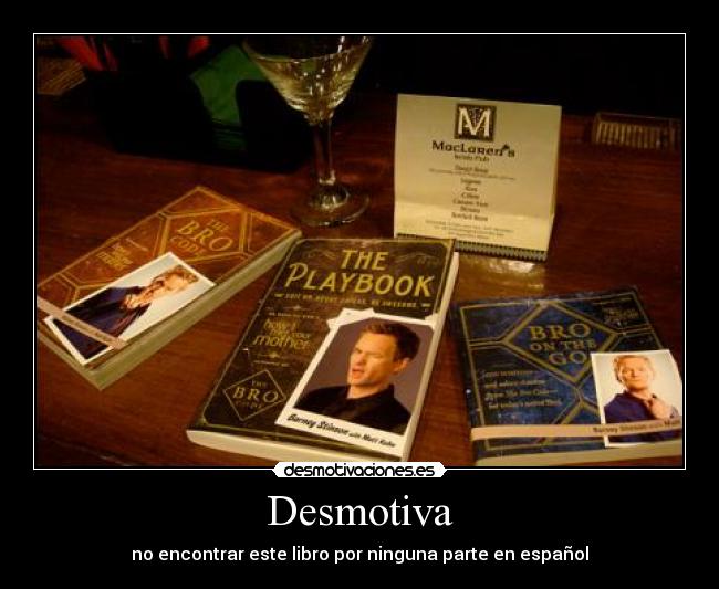 Desmotiva - no encontrar este libro por ninguna parte en español