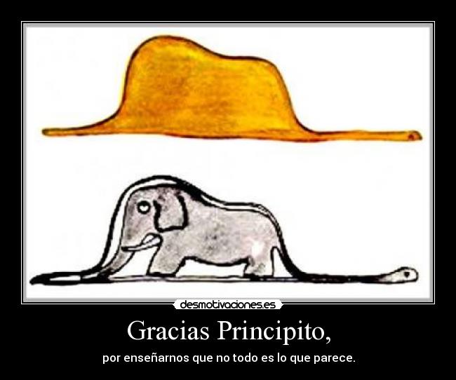 Gracias Principito, - por enseñarnos que no todo es lo que parece.