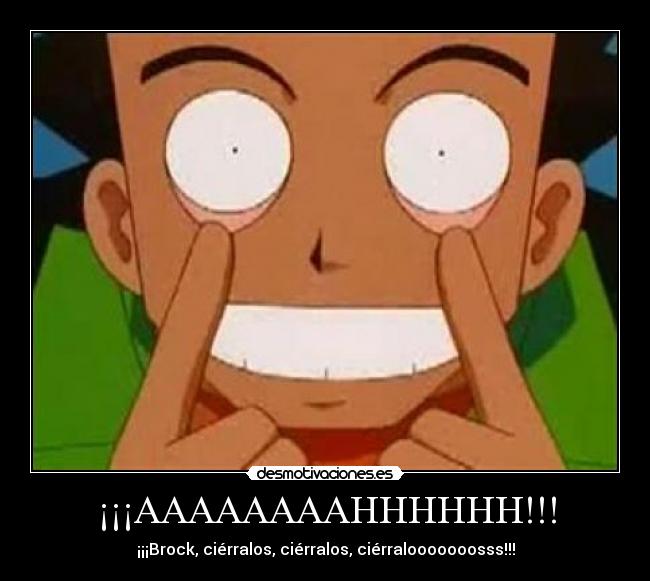 ¡¡¡AAAAAAAAHHHHHH!!! - ¡¡¡Brock, ciérralos, ciérralos, ciérralooooooosss!!!