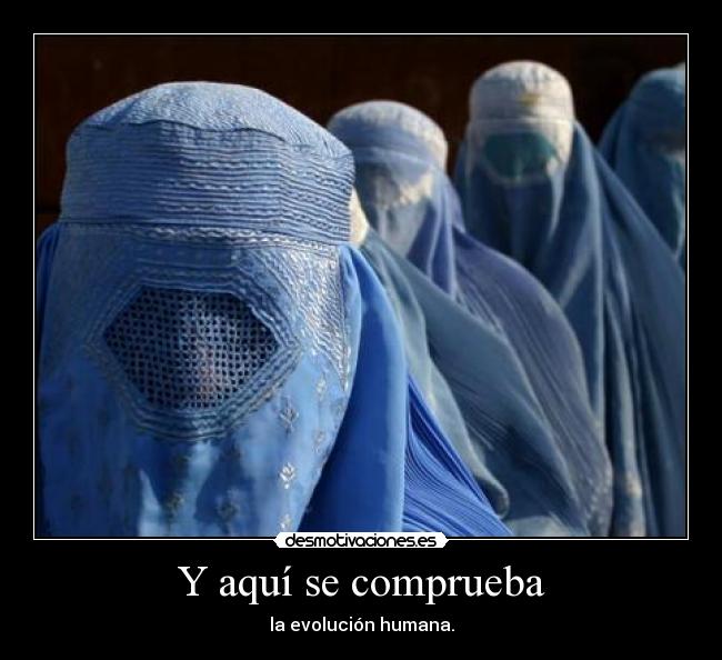Y aquí se comprueba - la evolución humana.