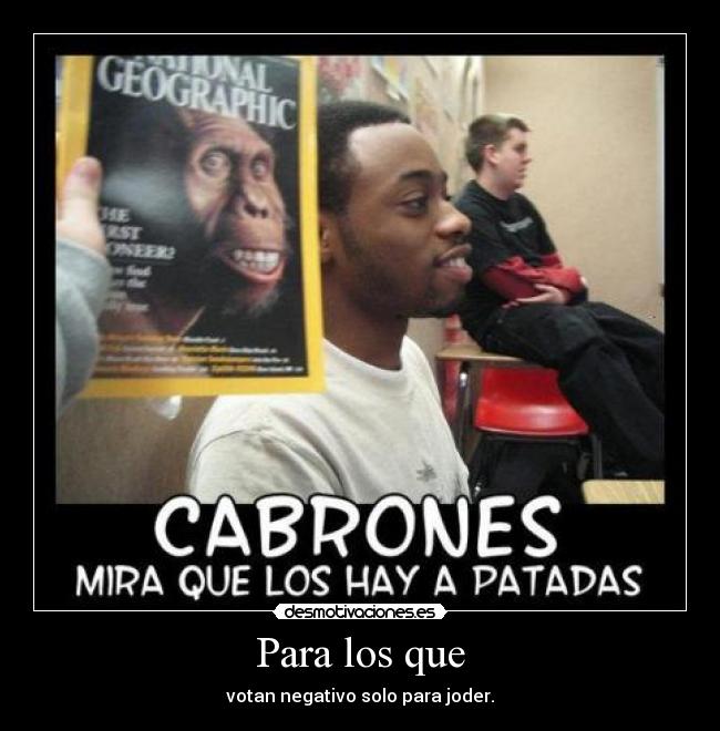 Para los que - votan negativo solo para joder.