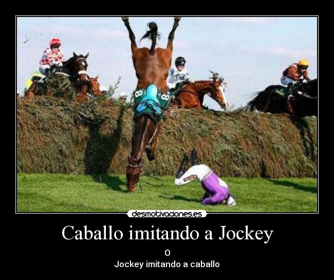Caballo imitando a Jockey - O
Jockey imitando a caballo