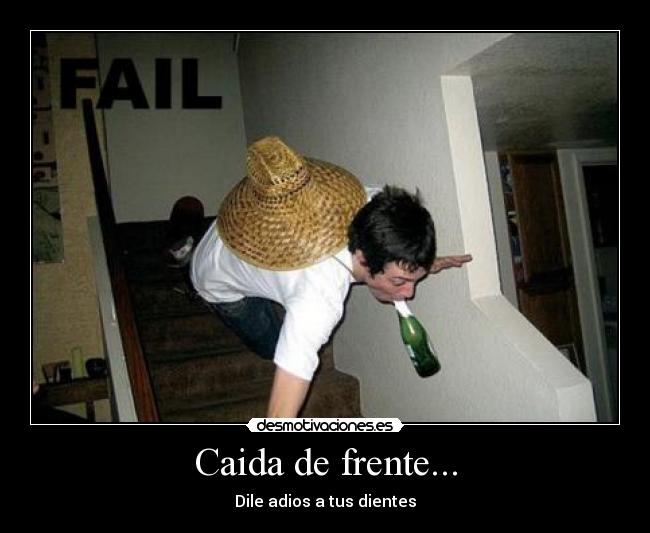 carteles caida fail botella escaleras desmotivaciones