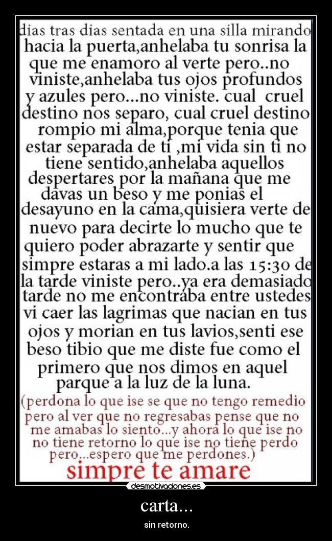 carta... - sin retorno.