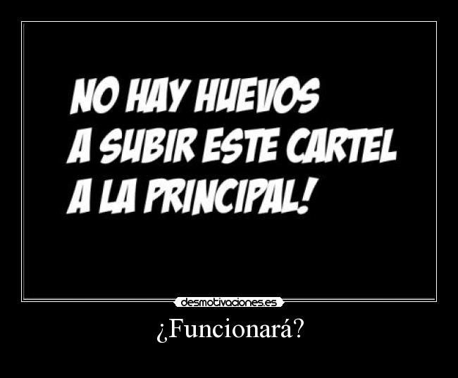 ¿Funcionará? -