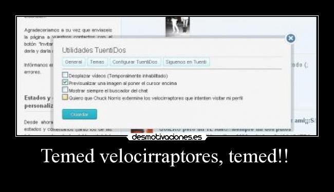 Temed velocirraptores, temed!! -