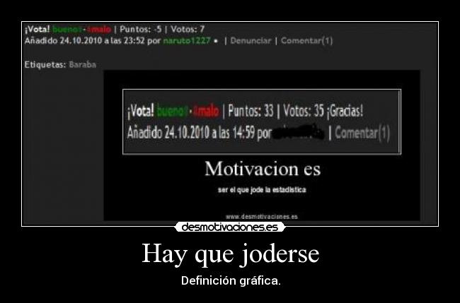 Hay que joderse - Definición gráfica.