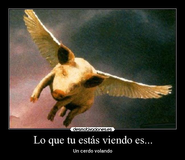 Lo que tu estás viendo es... - Un cerdo volando