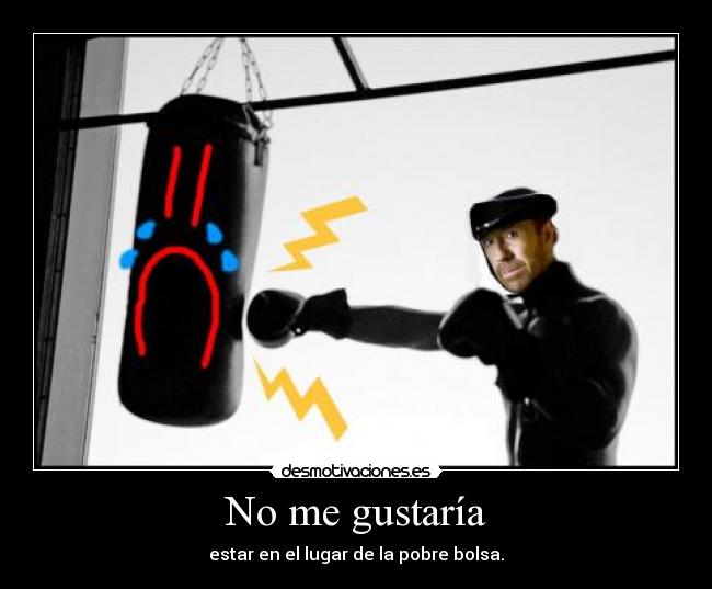 No me gustaría - estar en el lugar de la pobre bolsa.