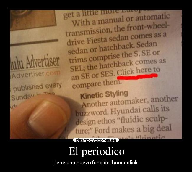 El periodico - tiene una nueva función, hacer click.