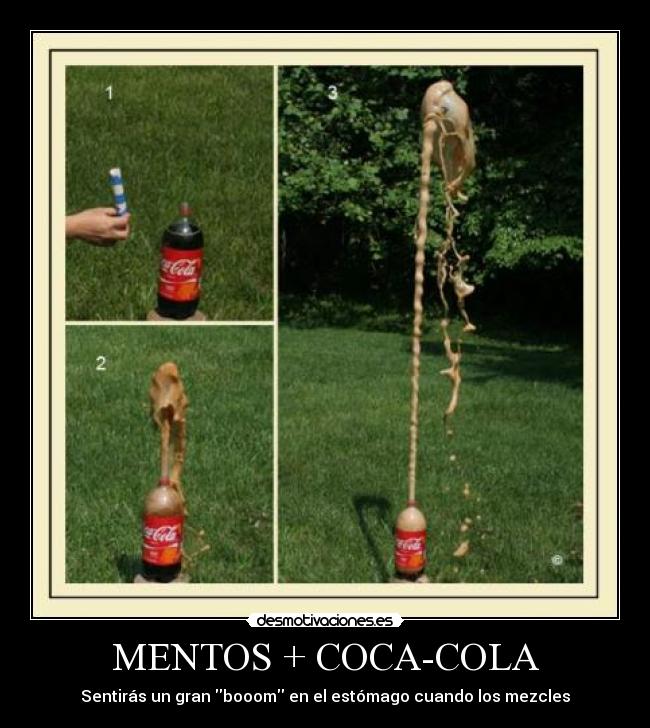 MENTOS + COCA-COLA - Sentirás un gran booom en el estómago cuando los mezcles