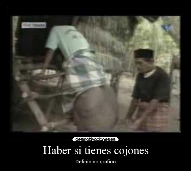 Haber si tienes cojones -