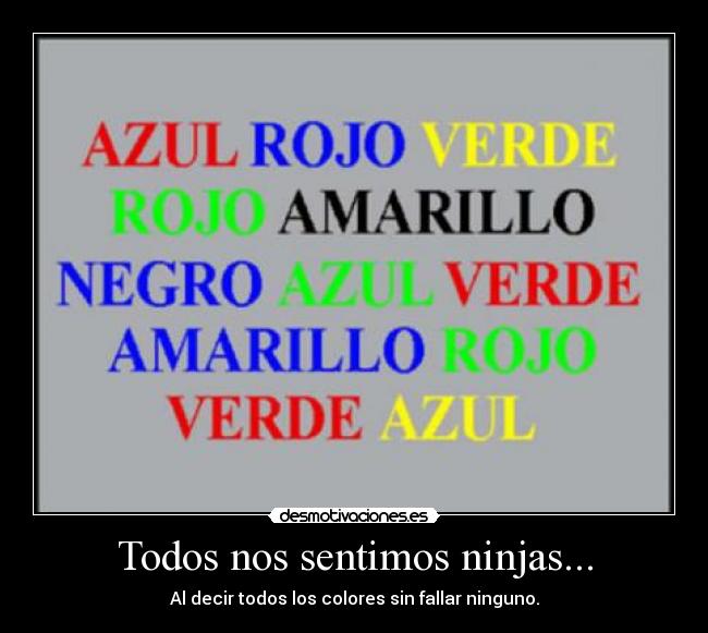 Todos nos sentimos ninjas... -