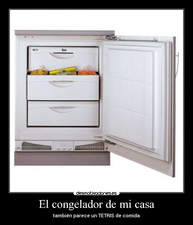 El congelador de mi casa - también parece un TETRIS de comida