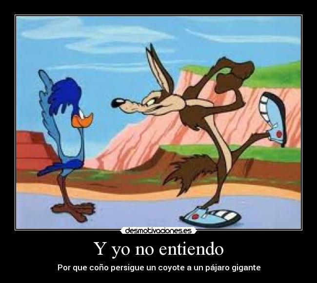 Y yo no entiendo - Por que coño persigue un coyote a un pájaro gigante