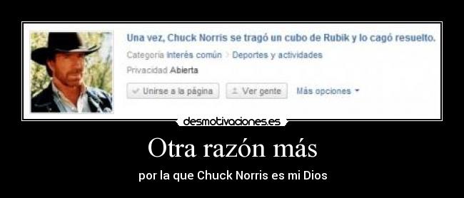 Otra razón más - por la que Chuck Norris es mi Dios