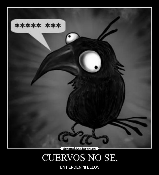 CUERVOS NO SE, - ENTIENDEN NI ELLOS