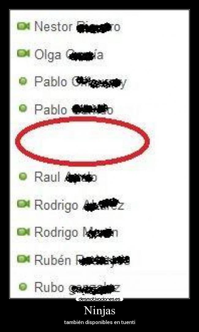 Ninjas - también disponibles en tuenti