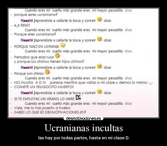 Ucranianas incultas - las hay por todas partes, hasta en mi clase D:
