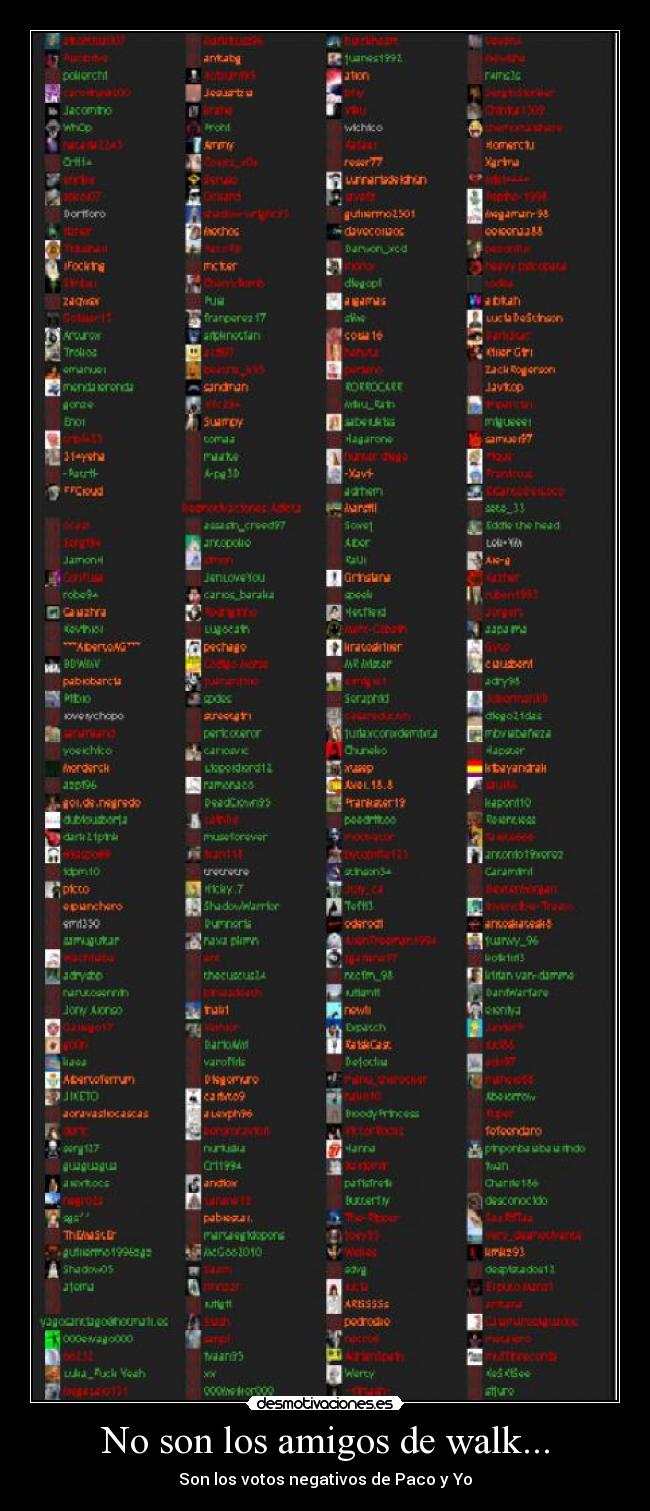 No son los amigos de walk... - Son los votos negativos de Paco y Yo