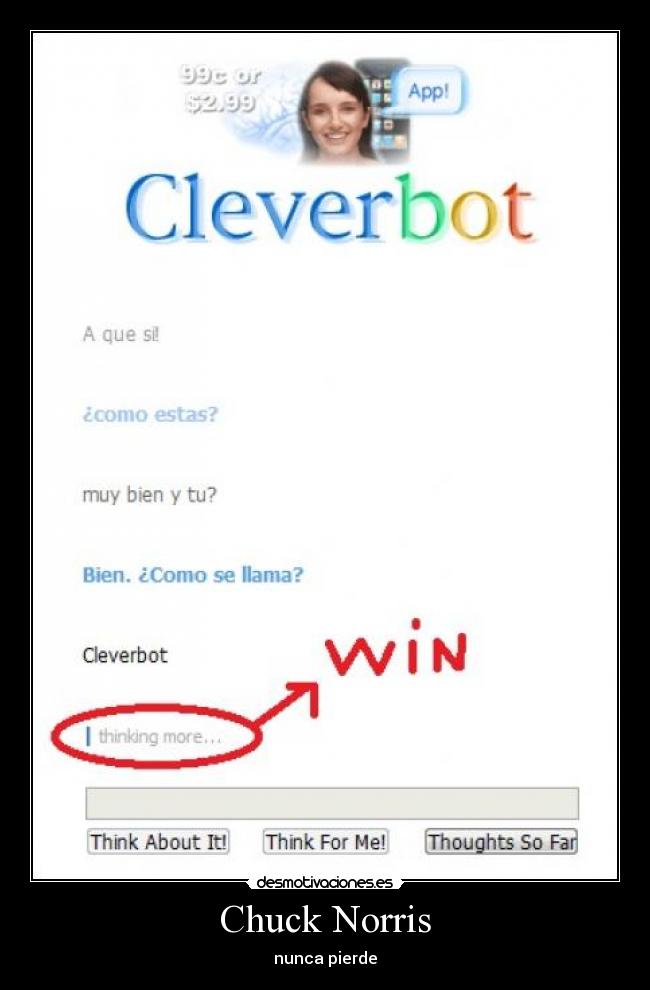 carteles chuck norris perder cleverbot desmotivaciones