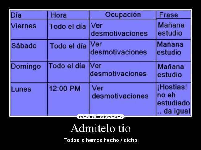 Admitelo tio - Todos lo hemos hecho / dicho