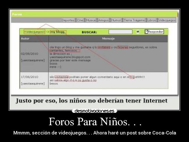 Foros Para Niños. . . - Mmmm, sección de videojuegos. . . Ahora haré un post sobre Coca-Cola