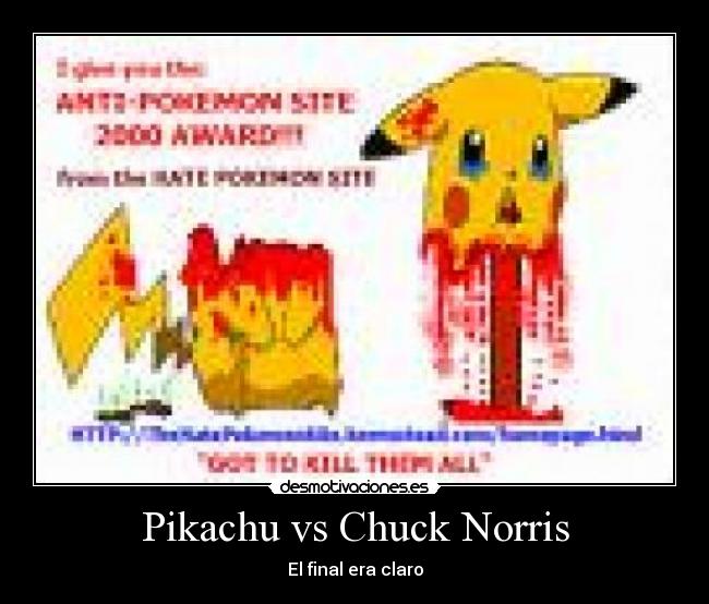 Pikachu vs Chuck Norris -