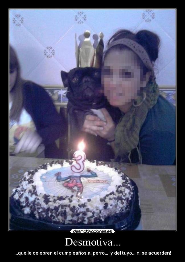 Desmotiva... - ...que le celebren el cumpleaños al perro...  y del tuyo... ni se acuerden!