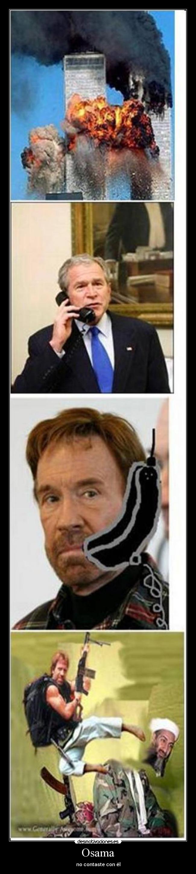 carteles chuck norris osama bush desmotivaciones