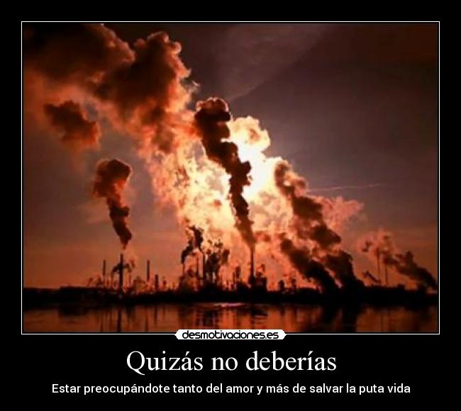 Quizás no deberías - Estar preocupándote tanto del amor y más de salvar la puta vida