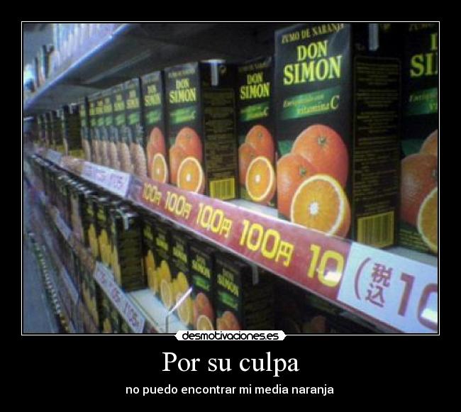 Por su culpa - no puedo encontrar mi media naranja