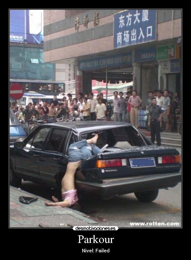 carteles caida parkour desmotivaciones