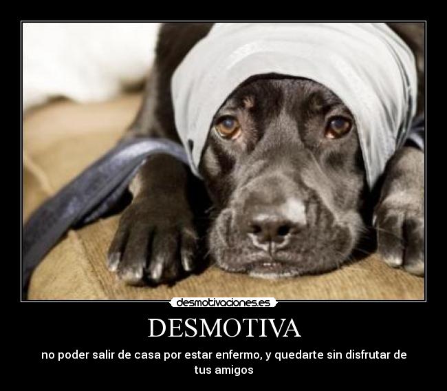 DESMOTIVA - no poder salir de casa por estar enfermo, y quedarte sin disfrutar de tus amigos