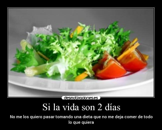 Si la vida son 2 días - No me los quiero pasar tomando una dieta que no me deja comer de todo lo que quiera