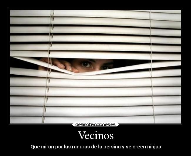 Vecinos - Que miran por las ranuras de la persina y se creen ninjas