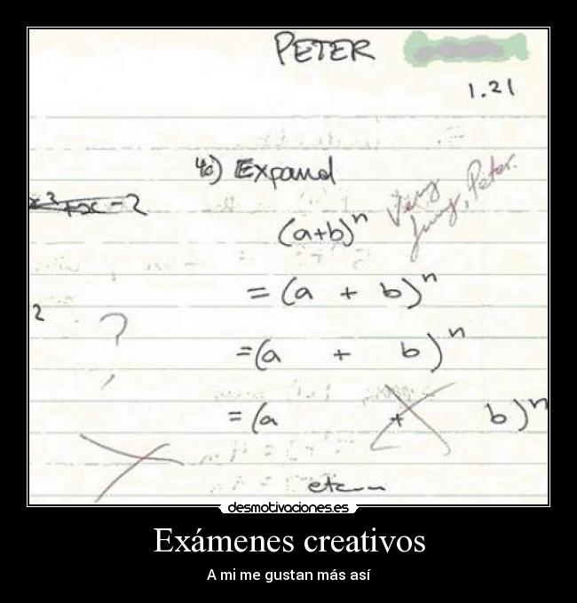Exámenes creativos -