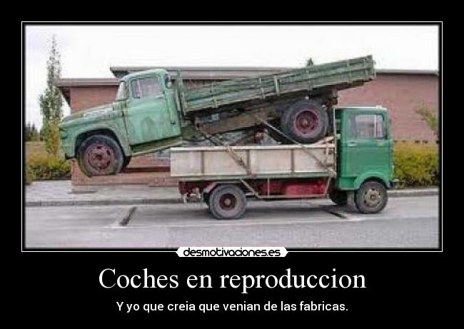 Coches en reproduccion - Y yo que creia que venian de las fabricas.