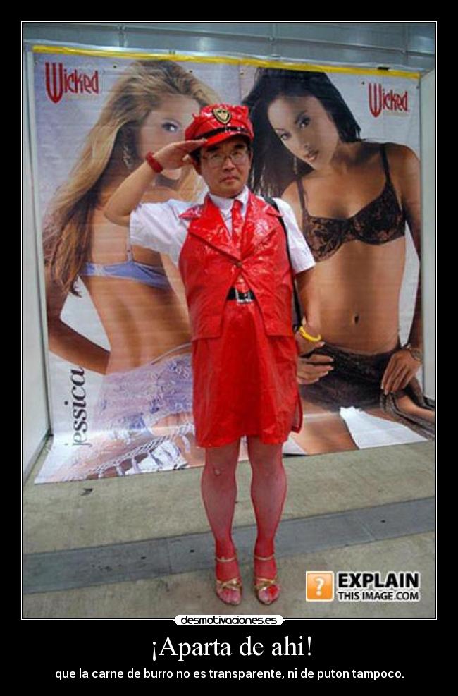 ¡Aparta de ahi! - que la carne de burro no es transparente, ni de puton tampoco.