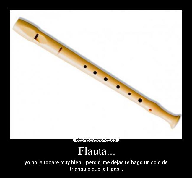 Flauta... - yo no la tocare muy bien... pero si me dejas te hago un solo de triangulo que lo flipas...